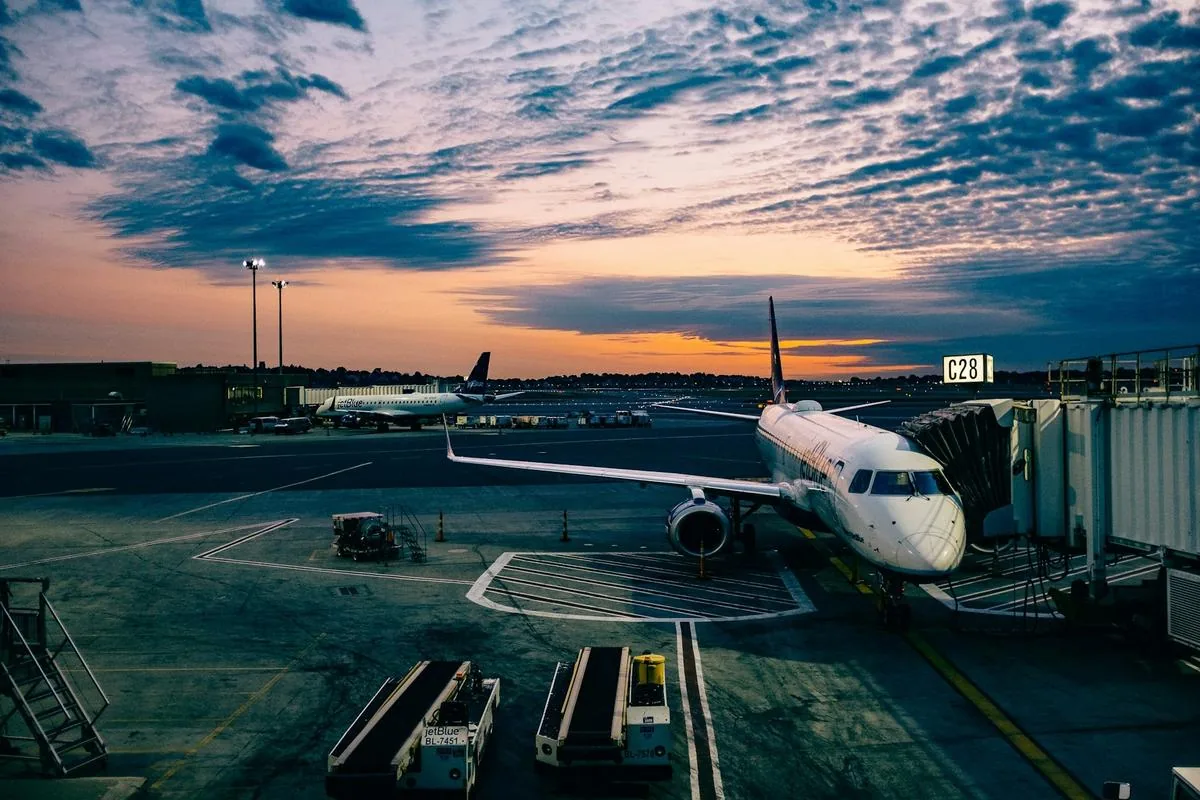 Runway at night